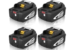 BOETPCR 4 Pièces 5500mAh Batterie de Rechange pour Batterie 18V BL1850 BL1850B BL1830 BL1860B BL1860 BL1845 BL1835 BL1815 194205-3 LXT-400 avec Indicateur LED(Rouge)