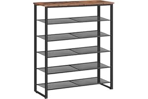 ‎HOOBRO HOOBRO Schuhregal, 6-stufige Schuhablage für 18–24 Paar, Schuhschrank mit großer Kapazität, für Eingangsbereich, Flur, Wohnheim, Rustikales Braun EBF67XJ01G1