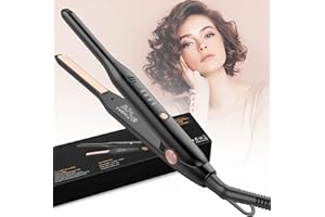 Mini Lisseur Cheveux Court,HyAdierTech 2 en 1 Mini fer à Lisser en Céramique, Petit fer à Lisser Portable 150℃- 210℃, Double Tension, Convient aux hommes et aux femmes aux cheveux courts,Noir