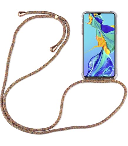 Handyhülle Mit Band Für Huawei P30 Lite – TPU Silikon, Nylon-Kordel, Stoßfest – Grün