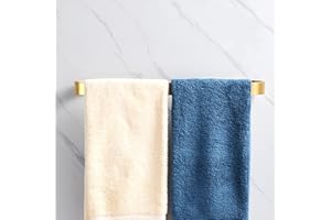 CHRASY Wieszak na ręczniki, bez wiercenia, 40 cm, złoty, samoprzylepny, wysokiej jakości, aluminiowy, do łazienki, kuchni