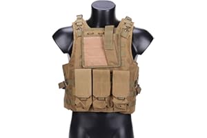 QMFIVE Gilet Militaire Tactique Chasse en Plein air Camping Randonnée Gilet de Jeu de Guerre