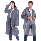 CeroPro Yetişkinler i&ccedil;in Yağmur Kabanları Yeniden Kullanılabilir - 2 Paket EVA Yağmur Pan&ccedil;osu Yağmur Ceketleri Yağmurluklar E
