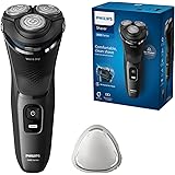 Philips rasoio elettrico serie 3000 - Rasoio elettrico Wet & Dry per uomo con tecnologia SkinProtect, colore Dark Moon, rifin