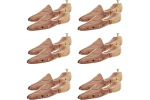 Sneakerprofi Lot de 6 paires d'embauchoirs en bois de cèdre véritable pour homme et femme avec double ressort, ajustement optimal et ventilation