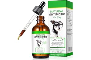 OBNOSWLPJMN Dog Antibiotics,Antibiotics for Dogs, Natural Dog Antibiotics Supports Dog Allergy & Itch Relief, Yeast Infection Treatment for Dogs Dog Supplies Antibiotics Bacon Flavor - 60ml (60ml)