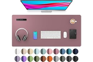 Aothia Sottomano, tappeto in pelle PU, tappetino per mouse, protezione da scrivania antiscivolo, blocco da scrivania impermeabile per ufficio e casa (91cm x 43cm, Viola)