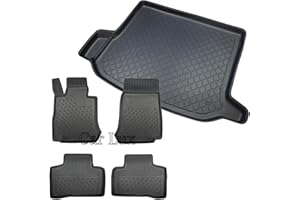 Car Lux DUO3357 - Kit Conjunto de Alfombra y Alfombrillas a Medida Tipo cubeta Exclusiv con Borde Alto para GLC Coupe Desde 2016-