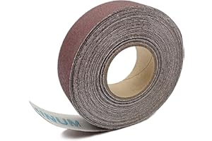 LYHLYA 180 Grit Continuous Sandpaper Roll 2.54cm x 8m Emery Cloth Aluminium Oxide Abrasive Sandpaper Roll Drum Sander Sandpaper Rolls for Wood Furniture Finishing Metal Sanding Automotive Polishing