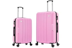 FLYMAX Medium Suitcase and Cabin Lugagge 2pcs Set Luggage Lightweight 4 Wheel Suitcases Set of 2 Hard Shell Suitcase Travel Case Check in