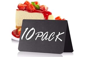 IRICUS 10 Piezas Mini Letreros de Pizarra de Pie 10x7 cm Letrero de Tiza Acrílica Para Alimentos - Fácil de Escribir y Limpiar para Marcadores de Tiza Líquida y Tiza - Pequeño Mensaje de Plástico