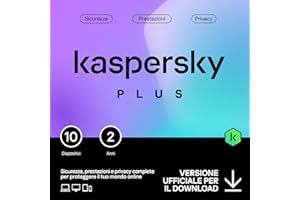 Kaspersky Plus Internet Security 2024 | 10 dispositivi | 2 anni | Con Anti-Phishing e Firewall | VPN illimitata | Password Manager | Protezione banking online | PC/Mac/mobili | Attivazione e-mail