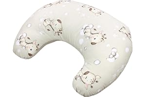 ‎TUPTAM TupTam Baby Stillkissen Klein mit Baumwoll-Bezug, Farbe: Giraffe Beige Punkte