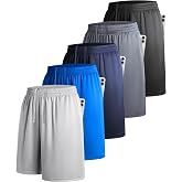 YIOIOWVY 3 Pack Men's Sports Shorts Basketball Running Casual Shorts with Pockets Elastic Waist Quick Dry | Transpirable,lige