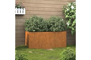 Myheimly Pflanzkübel, Blumenkübel zum Selber Bauen, Hochbeet für Garten Balkon Terrasse, Pflanzkasten Stahlrahmen, Blumenkasten, Cortenstahl 62x40x39 cm