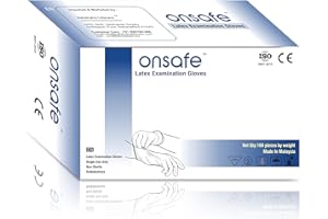 ONSAFE Latex Medical Examination Disposable Powdered Hand Gloves -100 Pieces Each Pack (Large,white) (Medium, Pack of 1)