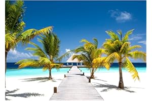 Runa Art Carta da parati fotografica Palm beach mare 352 x 250 cm Vello Sfondo Murale XXL Moderne Decorazione Soggiorno Camera De Letto Sala Ufficio Blu Verde Bianco 9035011b