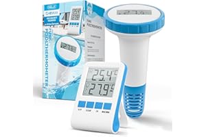 OULE GMBH Funk Poolthermometer, Schwimmendes Digital-Thermometer mit gut ablesbarem Display, IPX8 wasserdicht – Für Pool, Whirlpool, SPA und Aquarium (HL-3)