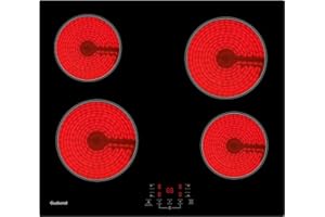 Gudsunal Kochfeld 4 Platten, Herdplatte 4 Kochfelder, 60 cm, 6000W, 9 Heizstufen, Warmhaltefunktion, Timer, Automatische Abschaltung, Kindersicherung, Glaskeramikkochfeld