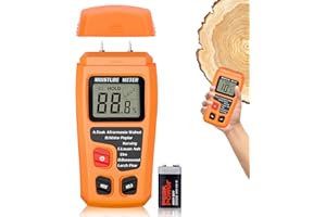 VEGENA Misuratore di Umidità Del Legno, Igrometro Digitale per Legno con Batteria E Display LCD, Misuratore Umidità Legno Muri, Rivelatore di Umidità con Pin per Legno Pavimenti Muratura