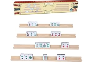 GOTHINK Wooden Mahjong Tiles & Trays/Holders Set, Upgrade Your Game (Racks Only)