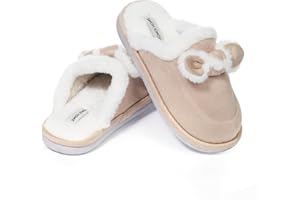 JOMIX Damskie kapcie zimowe domowe ciepłe płaskie ciepłe futrzane kapcie wygodne i miękkie MD9651