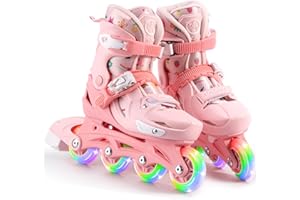 LOCAVUN Patines en línea, 4 tamaños Ajustables con Ruedas de PU 82A, Patines en línea para niños para Uso en Interiores y Exteriores