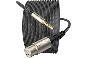 VIOY XLR to 3.5MM Cable 2M, Unbalanced Aux Male to XLR Female Cord, 1/8 Inch to Microphone Cable for Laptop, Tablat, MP3 Player, Voice Recorder, Amplifier, Sound Board, Mixer, Speaker