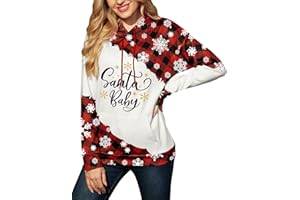 For G and PL Weihnachten Damen Kapuzenpullover Langarm mit Tasche Druck S-XXL