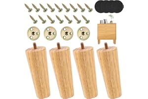 TDUNSYA 4 Pezzi Gambe per Mobili Legno, Piedini Mobili in Legno, Gambe per Mobili in Legno, Gambe per Comò Piedini Ricambio, Piedini Mobili Gambe Ricambio, per Mobili, Sedie, Divani, Tavoli, Comodini (12 cm)