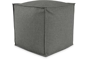 DESHOME - Pouf poggiapiedi 50x50x50 cm idrorepellente con imbottitura sfoderabile per esterno interno: Puff design per divano soggiorno camera da letto, Puff Pouffe salotto Light Pouf (Grigio marrone)