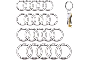 XCSJ 20pcs Rotondi Con Moschettone a Scatto 20mm 25mm 30mm 35mm Gancio Fibbia Portachiavi-O Anello Moschettone Per Borsetta Moschettone Tondo Per Portachiavi, Borsa, Gioielleria, Fai Da Te (d'argento)