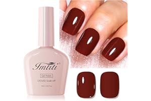 Imtiti Smalto per unghie marrone, 1 pezzo di smalto gel marrone rosso, smalto gel UV LED, lunga durata, nail art manicure fai da te a casa per l'autunno e l'inverno (10 ML)