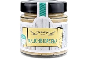 ‎ZWÖNITZER HANDWERKLICH GEBRAUT Brauerei Zwönitz Rauchbier Senf/Biersenf 180 ml/Senf Geschenk aus Zwönitzer Rauch Bier/Senf mittelscharf als Bier Geschenk aus Sachsen/grobkörniger Senf zum Grillen
