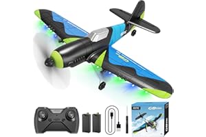 4DRC G8 Aereo telecomandato, adatto a bambini, ragazzi e adulti, aereo a reazione telecomandato per principianti, dotato di luci LED e acrobazie con un pulsante, pronto all'uso, incluso 2 batterie