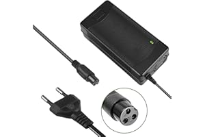 LTSKY Dexian 54,6V 2A Cargador para Scooter, Cable de Carga Hoverboard para 48V Batería de Litio Cargador de Fuente de Alimentación de CA para E-Bike Scooter Eléctrico Autoequilibrado 12MM (Conector 3-Pin)