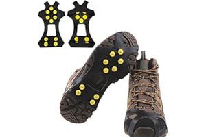 YQBFTC Ramponi per Scarponi,Ramponcini da Ghiaccio Antiscivolo,Neve Ghiaccio Ramponi Tacchetti Spikes per Scarponi da Alpinismo,Scarpe per Ghiaccio Trazione e Outdoor Sci in Inverno 34-47