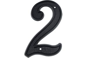 HASWARE Numéro de maison de 5,5 pouces (139mm) Numéros de porte modernes Numéros d'adresse du domicile de la rue, plastique ABS noir (2)