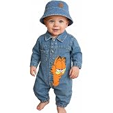 Unisex &Ccedil;ocuk Bebek Kot (JEANS) Baskılı Şapkalı Tulum (3/6/9/12/18) Ay