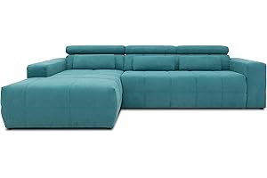 ‎DOMO. COLLECTION DOMO. collection Ecksofa Brandon, Sofa mit Rückenfunktion in L-Form, Polsterecke, Eckgarnitur 285 x 175 x 98 cm (BxTxH), türkis