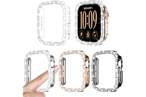 Kamita 4-pack diamantfodral till Apple Watch Series 12 42 mm | [Inget skärmskydd] Glitter hård PC stötfångarfodral, bling sky