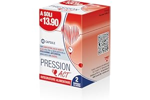 LINEA ACT Pression Act, Integratore Alimentare Utile per Mantenere Livelli Normali di Pressione Arteriosa, a Base di Biancospino, Gelso bianco, Olivo e Zenzero, 1 Confezione da 60 Capsule