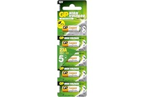 GP 23A 12V Batterie | 5 Stück Super Alkaline A23s 12v Batterie für Garagentoröffner, Fernbedienungen, Alarmsysteme, Bluetooth-Headsets etc. (Original Blister-Verpackung, Batterien einzeln entnehmbar)