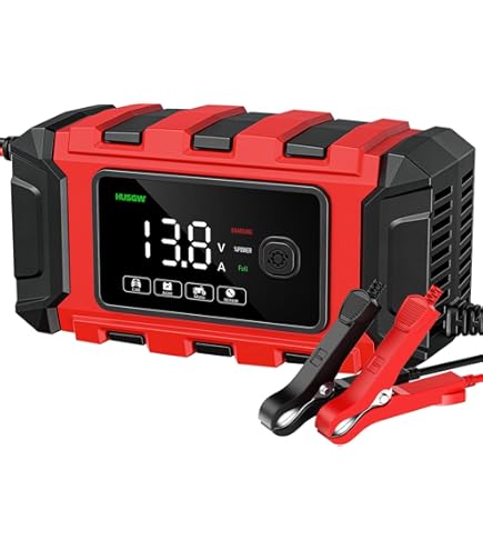 10Amp auto-acculader, 12V/24V automatische slimme batterijlader/-onderhouder met temperatuurcompensatie, autoreparatie en desulfator voor auto, motorfiets, SUV, lithiumbatterijen en AGM 10Amp auto-acculader, 12V/24V automatische slimme batterijlader/-onderhouder met temperatuurcompensatie, autoreparatie en desulfator voor auto, motorfiets, SUV, lithiumbatterijen en AGM