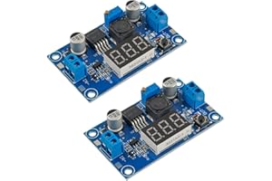 DUBEUYEW DC-DC Buck Converter con Pantalla LED Voltímetro Buck Convertidor DC-DC 4.0-40V a 1.25-37V 2A Tablero Ajustable de Voltaje Módulo Reductor Módulo de Fuente de Alimentación (2 Pack)