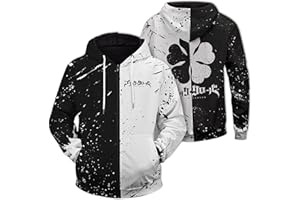 ACSEFIRE Sudadera con Cremallera de Anime Unisex Sudadera con Capucha de Manga Larga Cosplay de Black Clover Jersey Negro con el Emblema del Toro para fanáticos de Asta