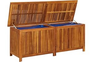Gecheer Baule da Giardino Legno,Cassapanca Contenitore da Esterno,Cassapanca da Giardino per Esterno,Baule da Esterno Grande 150x50x58 cm in Massello di Acacia