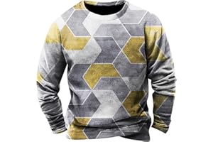 SOOUICKER Sweatshirt Herren Kariert Winterpullover Herren Bunt Pullover Herren Ohne Kapuze Sweatshirt Herren Print Vintage Pulli Herren Rundhals Pullover mit Aufdruck Sweatshirt Herren Sport