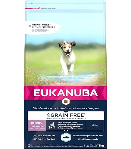 Croquettes Eukanuba Life Care Chiot Race Moyenne 1-12 Mois - Au Poulet Frais, DHA, Calcium, Prébiotiques, 3kg