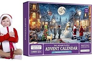 ORTUH Advent Calendar 2023 Christmas Puzzle, 1008 Pieces Puzzles Countdown to Christmas, 24 Days Countdown Calendars, for Adults and Kids Countdown to Christmas Home Decoration